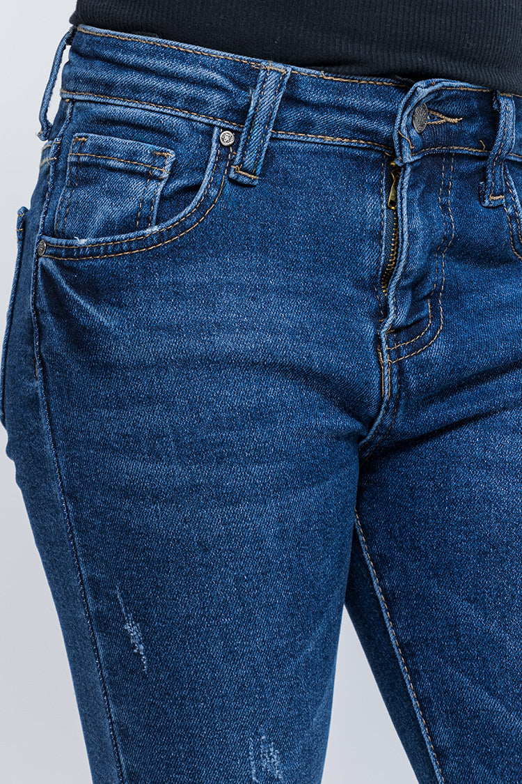 Jeans Skinny Fit Azul Marino Liso - Girls