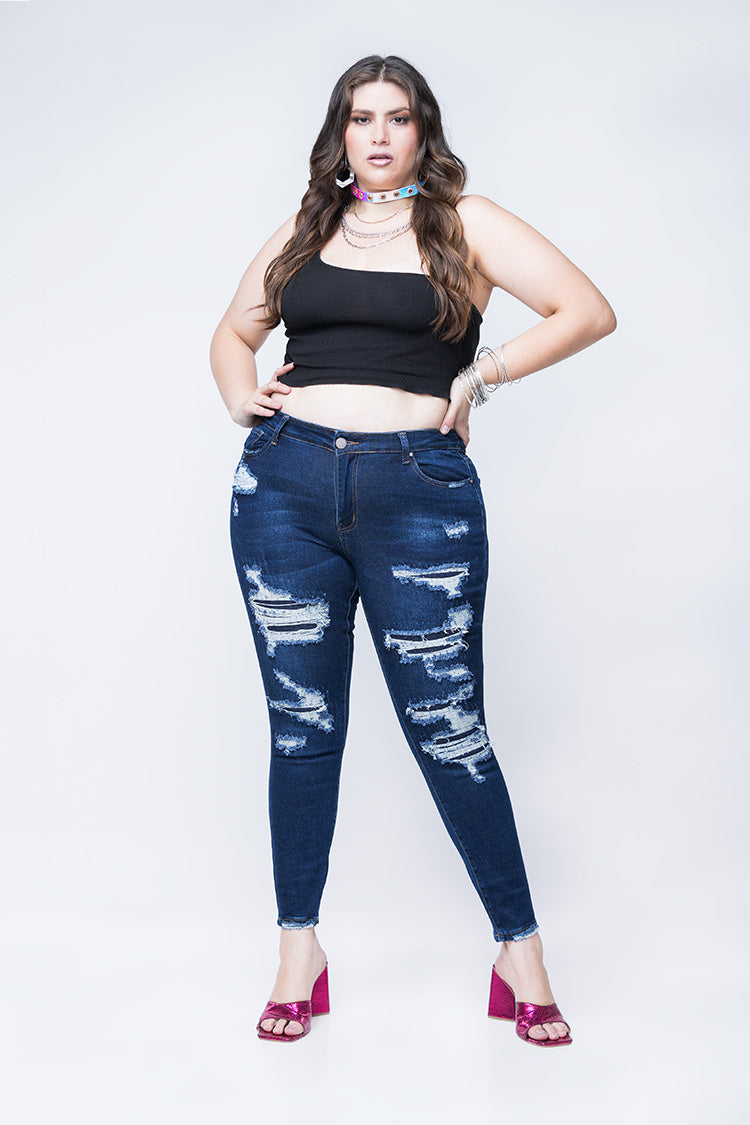JEANS SKINNY CURVY ROTO - TRENDY