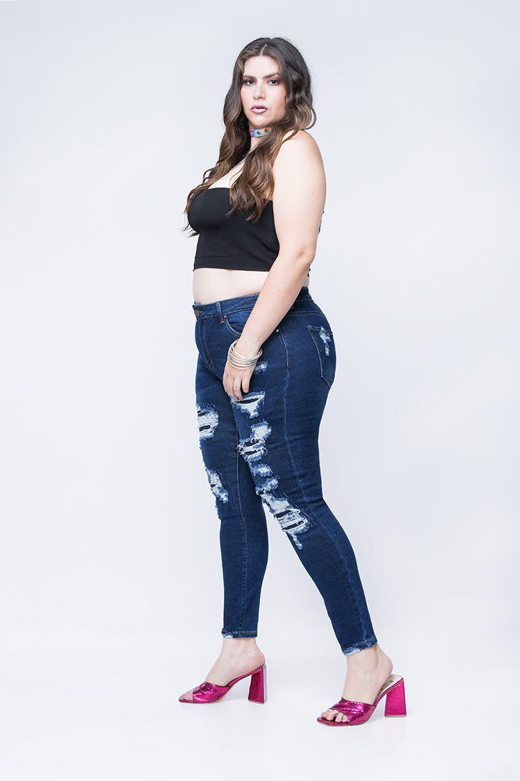 JEANS SKINNY CURVY ROTO - TRENDY