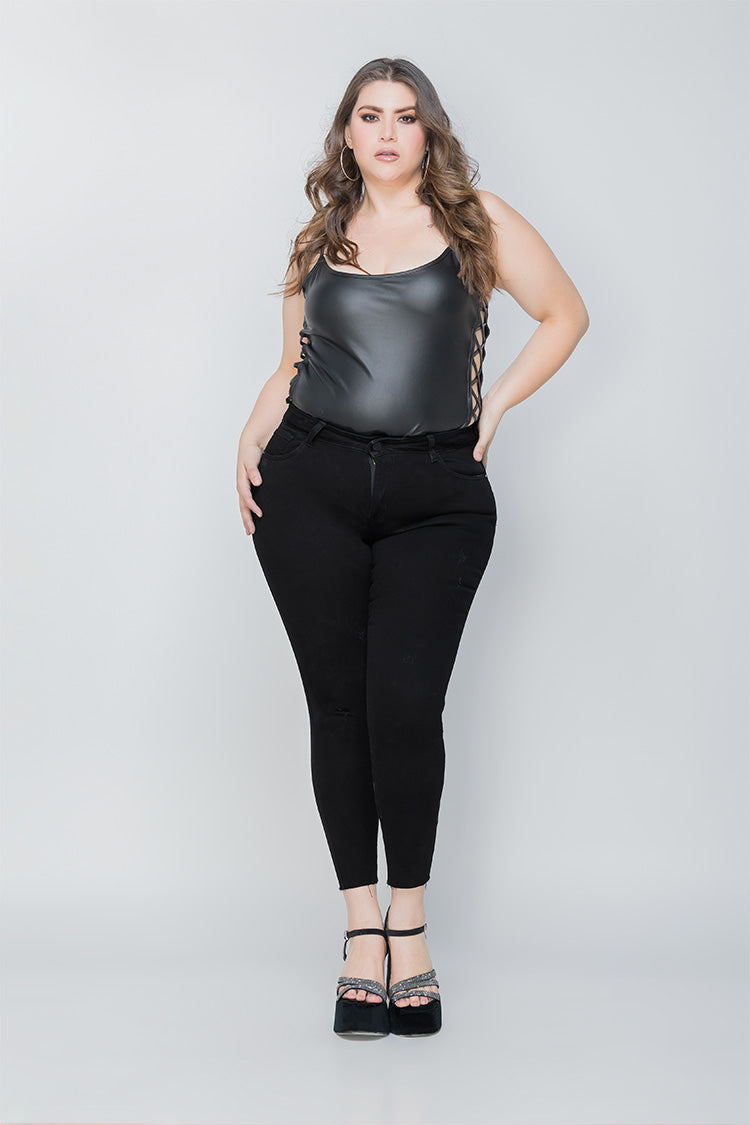 Jeans Skinny Curvy Negro - Moda Chic