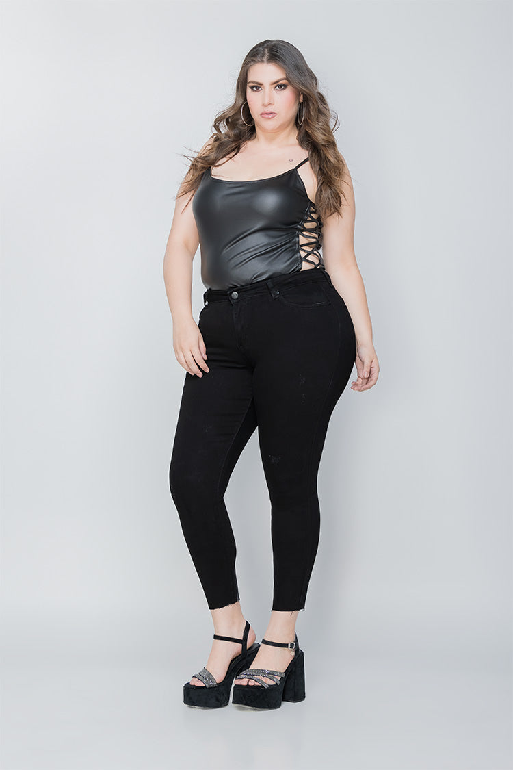 Jeans Skinny Curvy Negro - Moda Chic