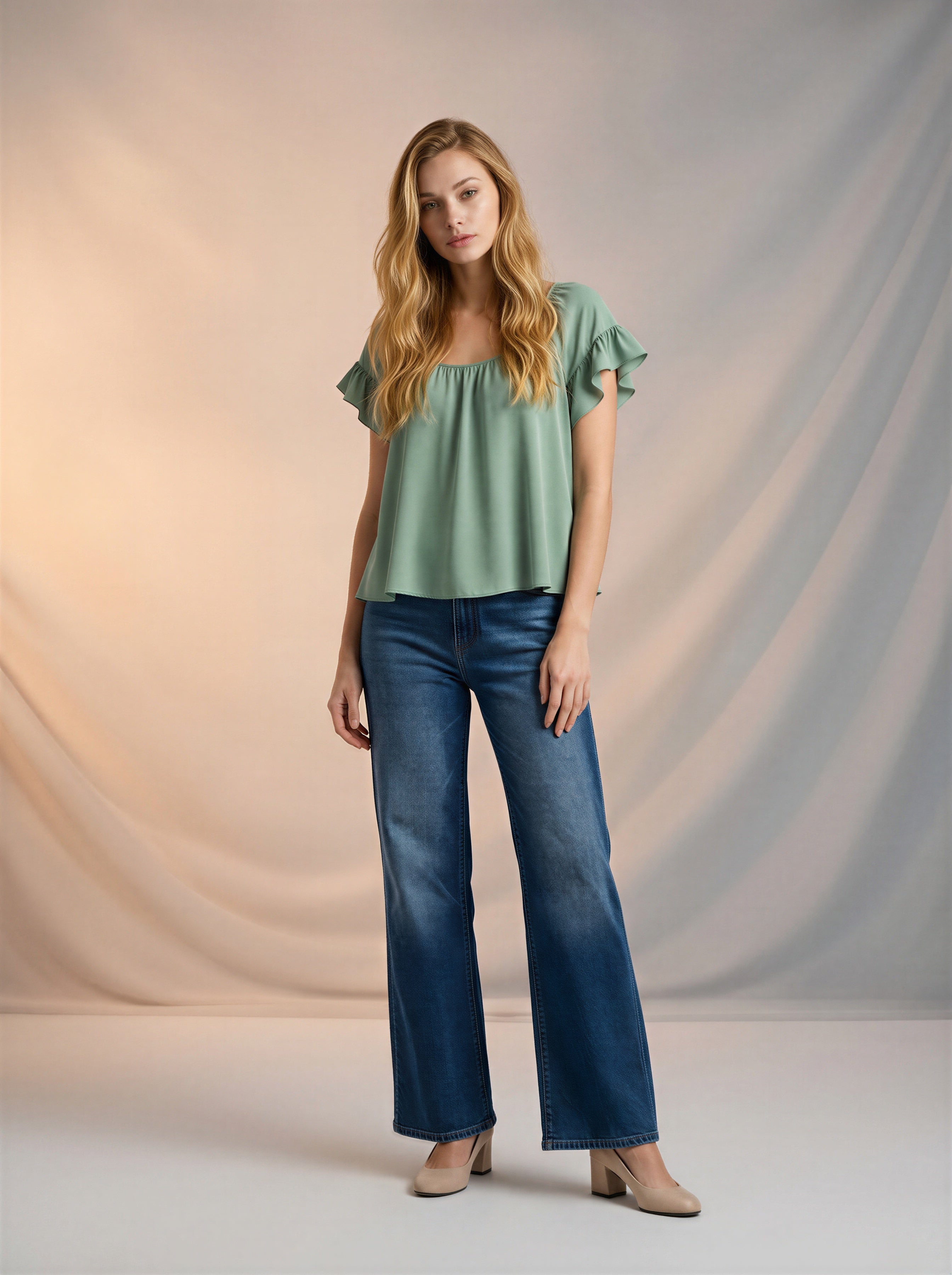 Jean Wide Leg Full Length – Azul Marino