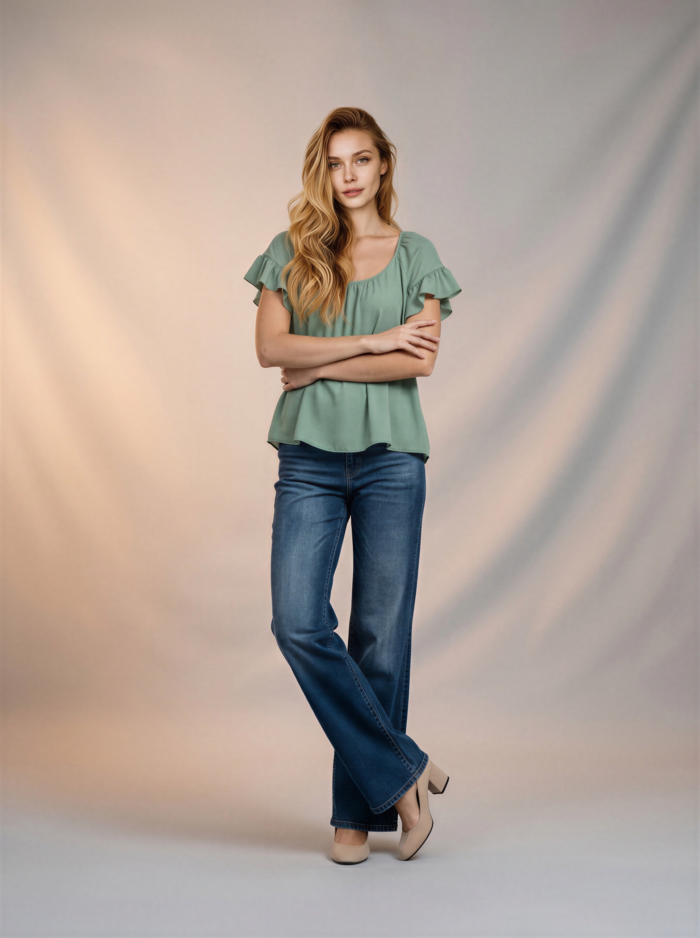 Jean Wide Leg Full Length – Azul Marino