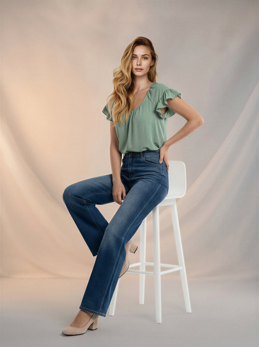 Jean Wide Leg Full Length – Azul Marino