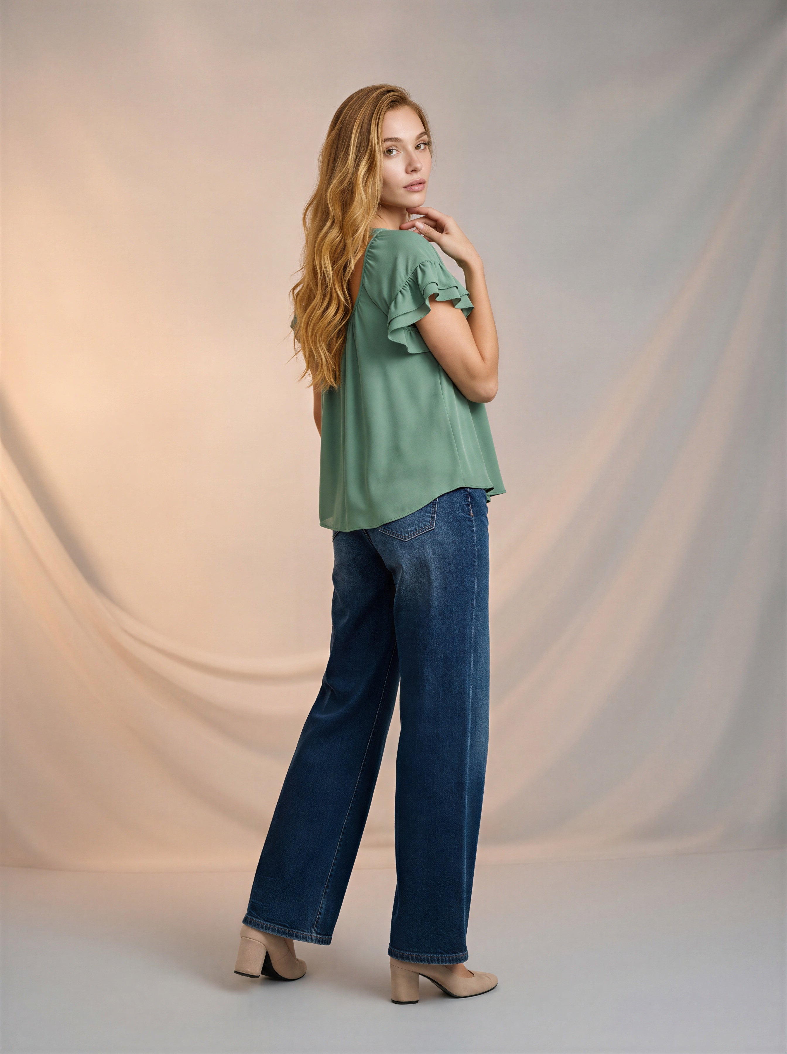 Jean Wide Leg Full Length – Azul Marino