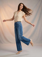 Jean Wide Leg Full Length – Azul Medio