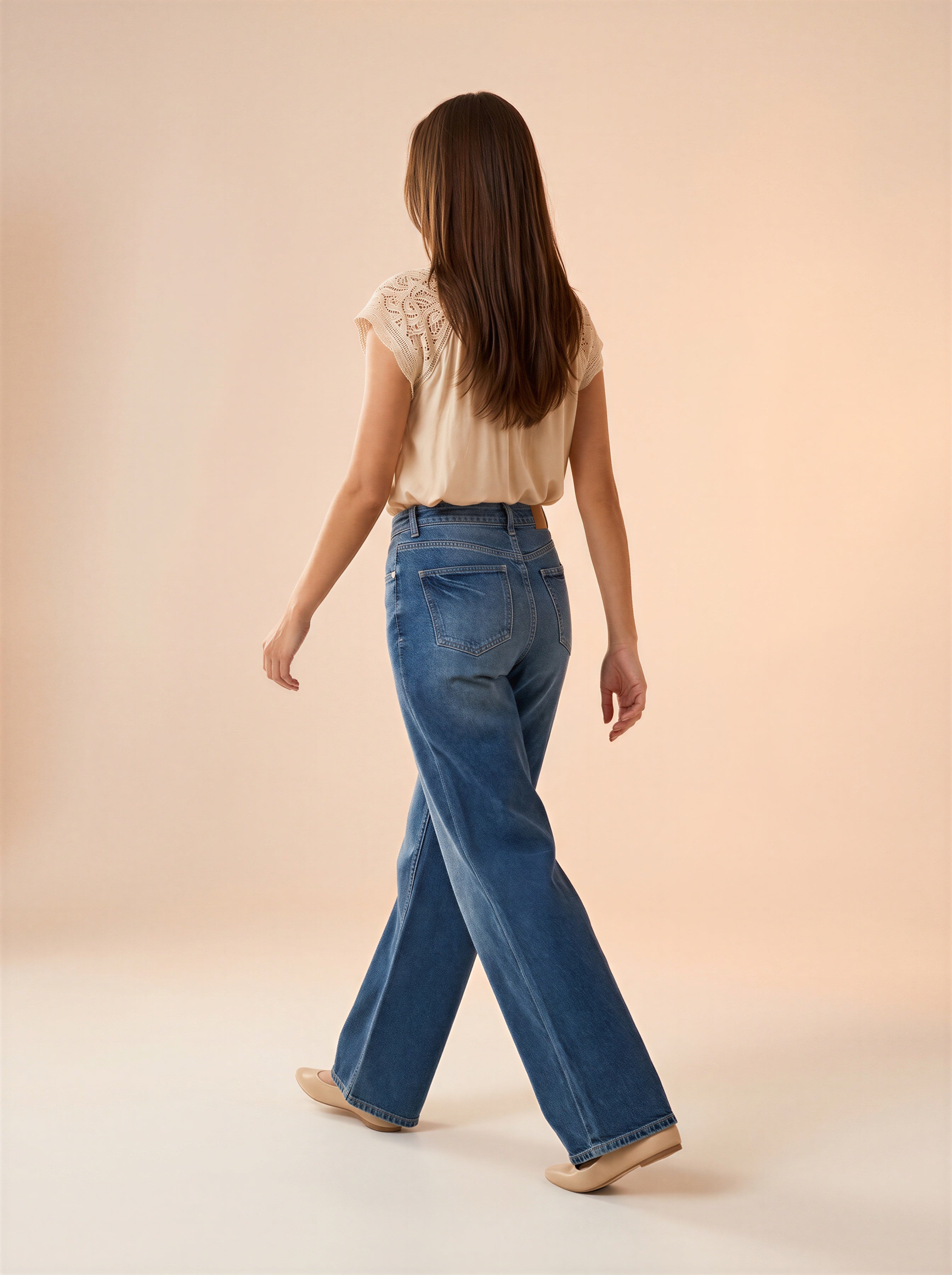 Jean Wide Leg Full Length – Azul Medio