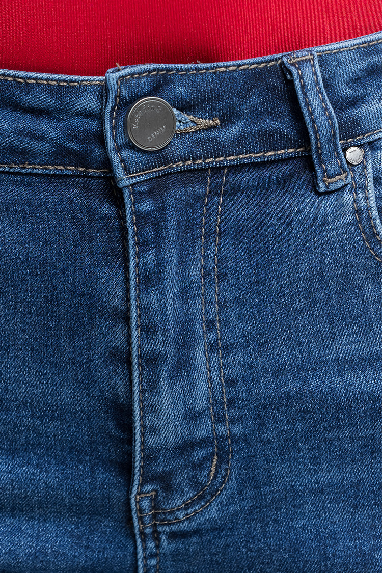 Jeans Straight Tiro Alto Rotos - Moda Clásica