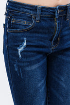 Jeans Skinny Liso Azul con Bolsillos - Girls