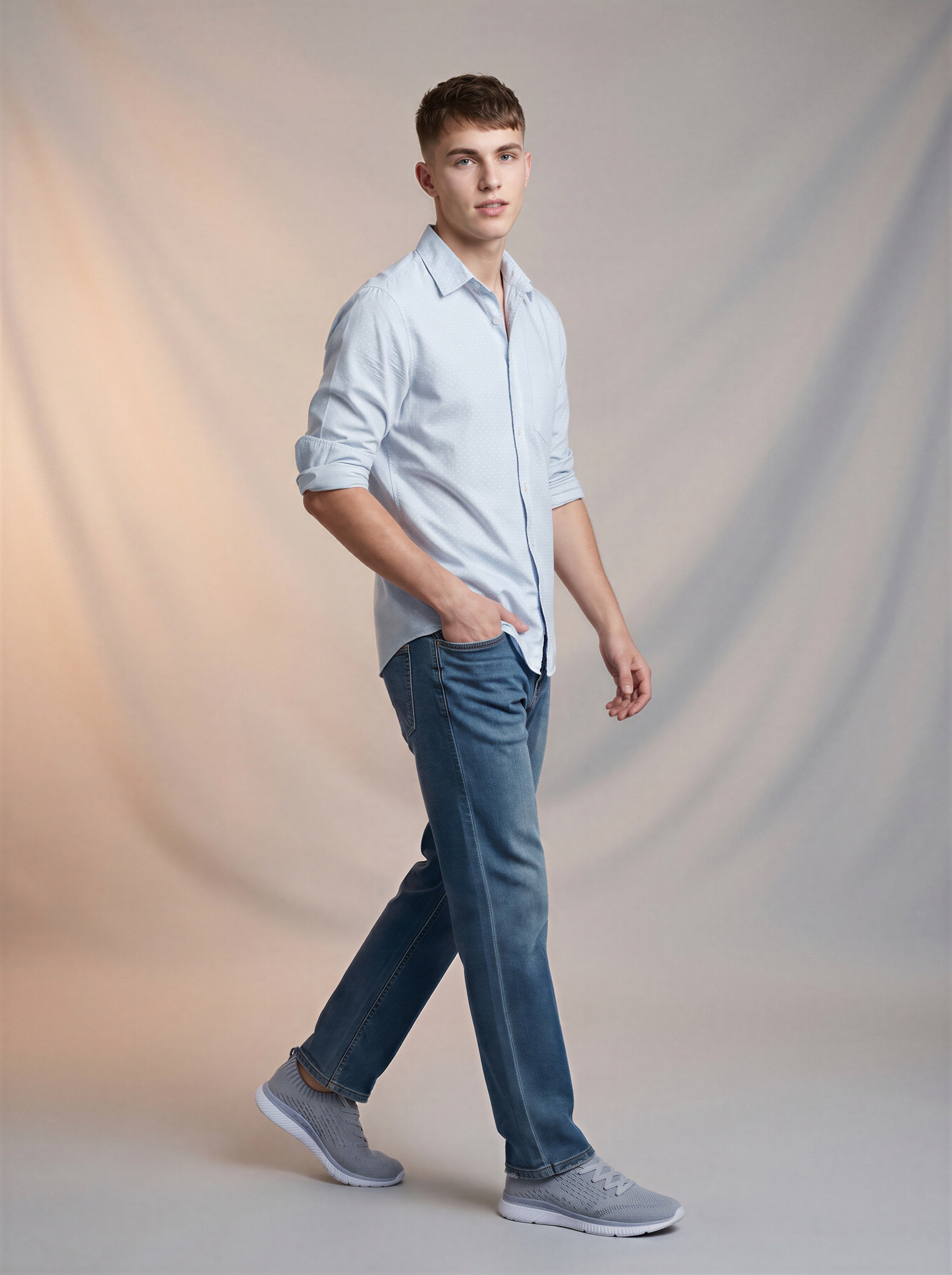 Jeans Loose Straiight para caballero azul medio