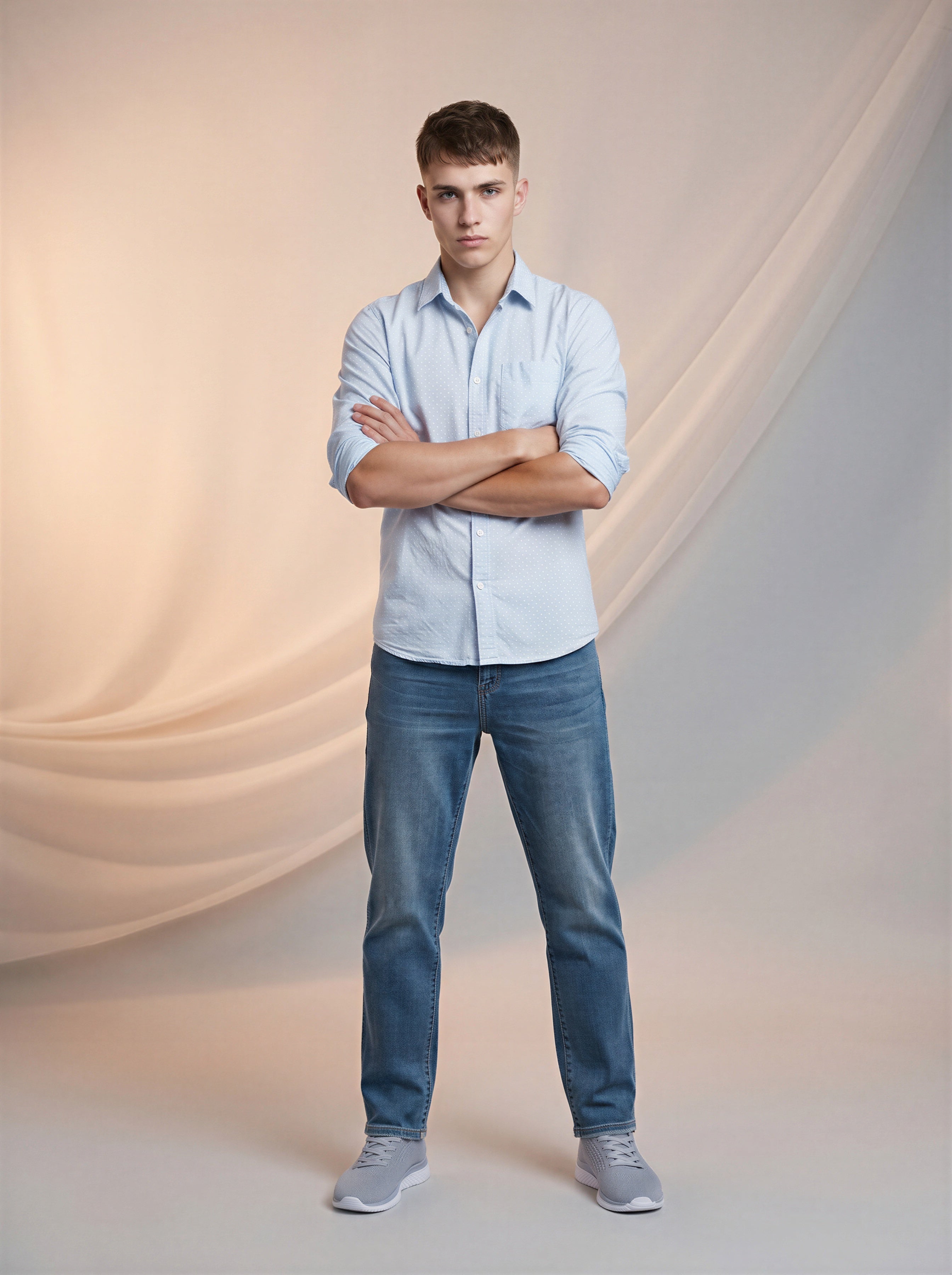Jeans Loose Straiight para caballero azul medio