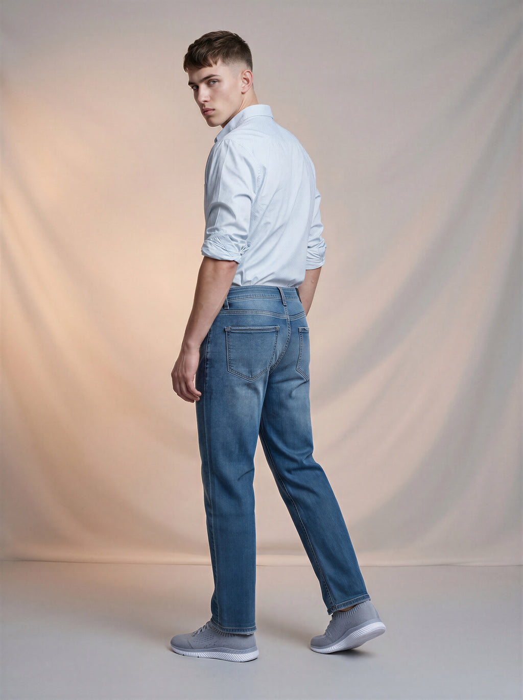 Jeans Loose Straiight para caballero azul medio