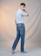 Jeans Loose Straiight para caballero azul medio