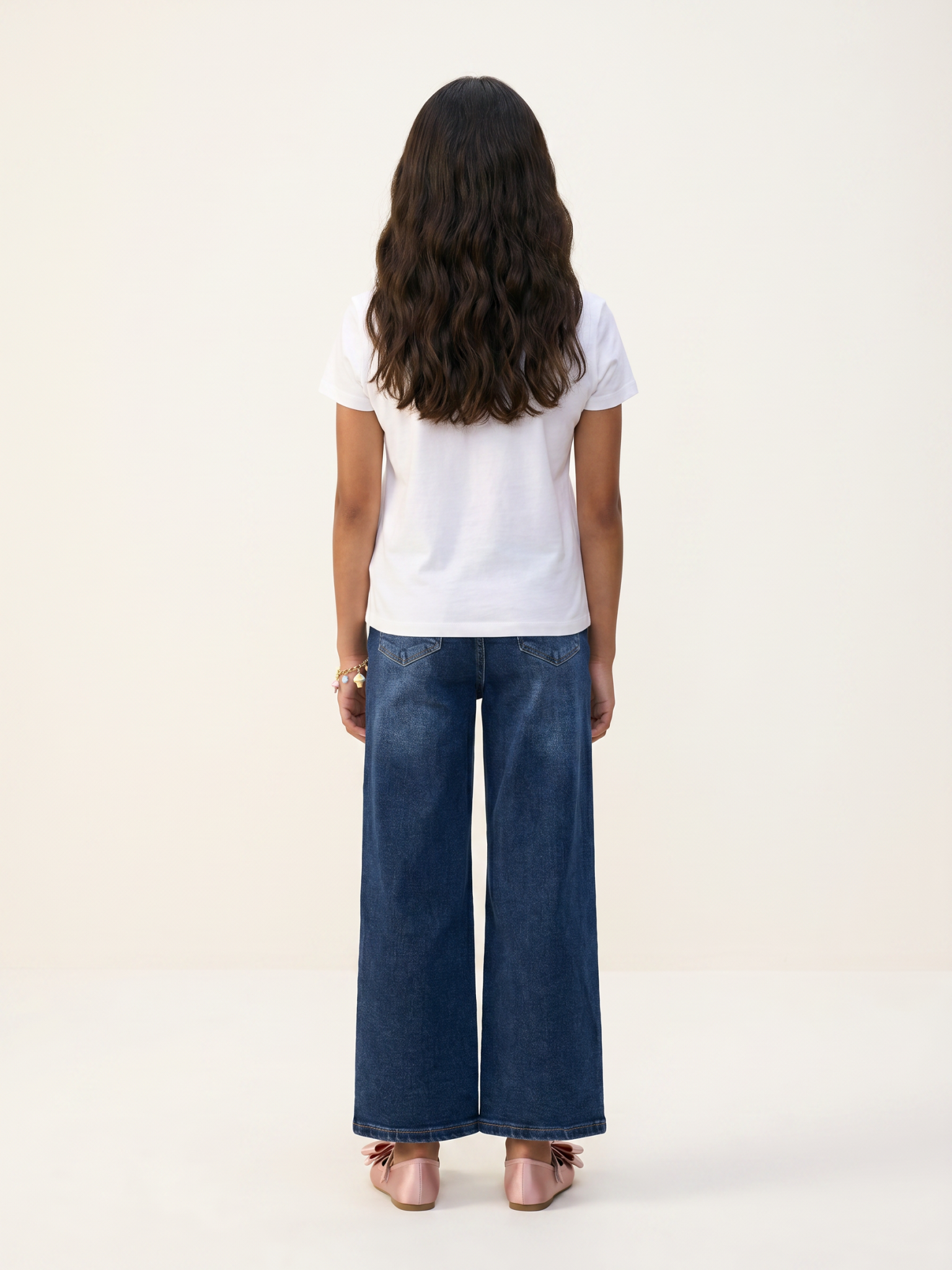Jeans Wide leg Azul Marino Niña