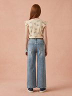 Jeans Wide leg Azul Claro Niña
