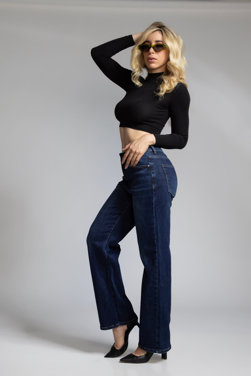 Jean Marine con Faja – Azul Oscuro