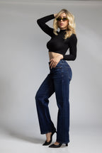 Jean Marine con Faja – Azul Oscuro