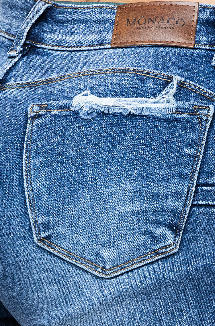 Short Fit Azul Mezclilla  - Casual Chic