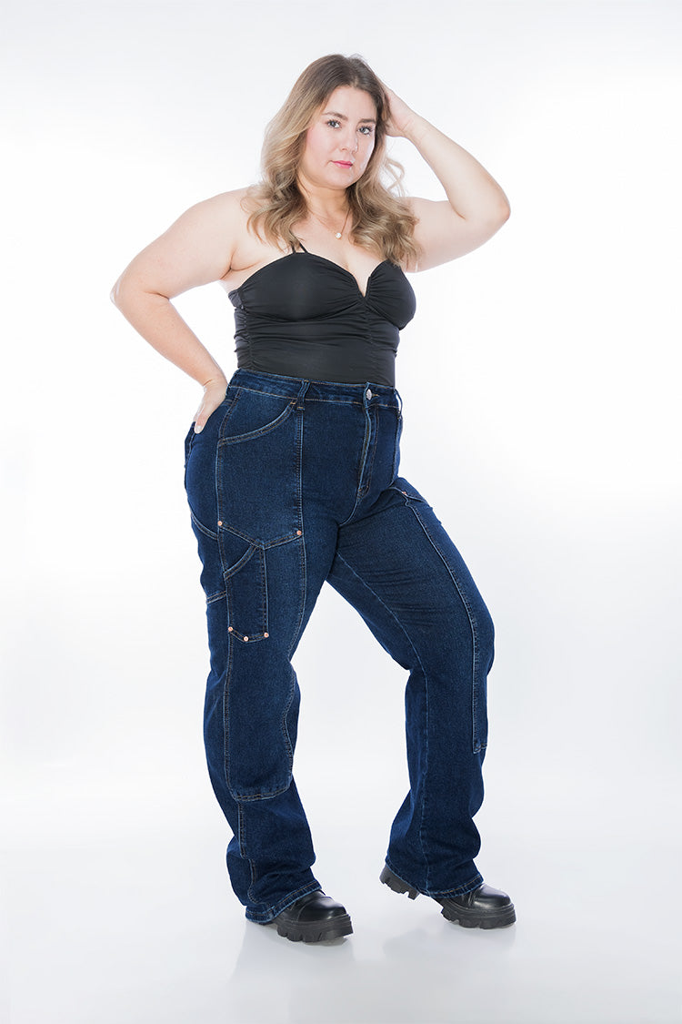 Jeans Carpenter Curvy Azul Midnight - Tendencia