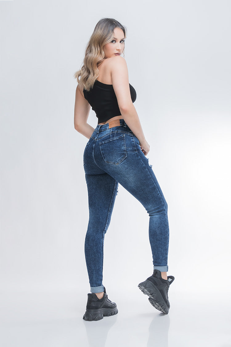 Jeans Skinny Fit Cintura Media con Push Up