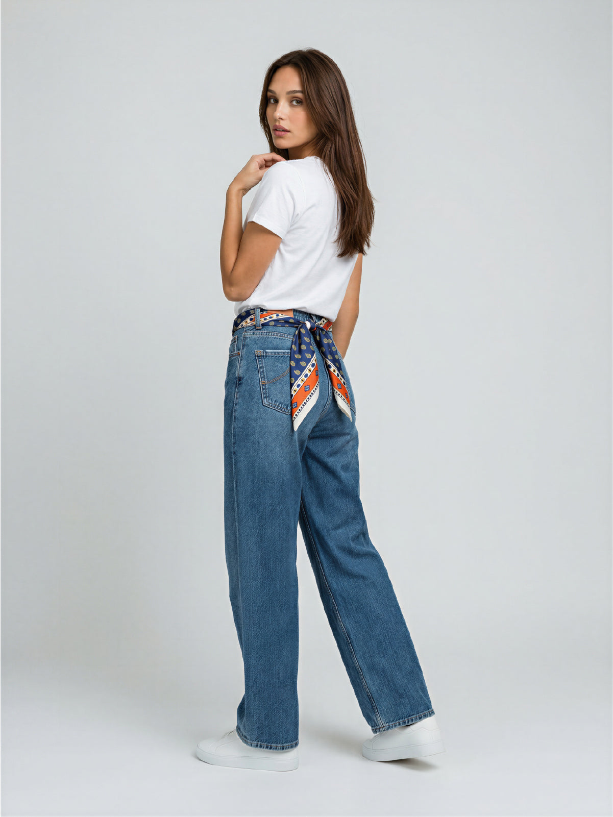Jean Curved Strass – Azul Claro