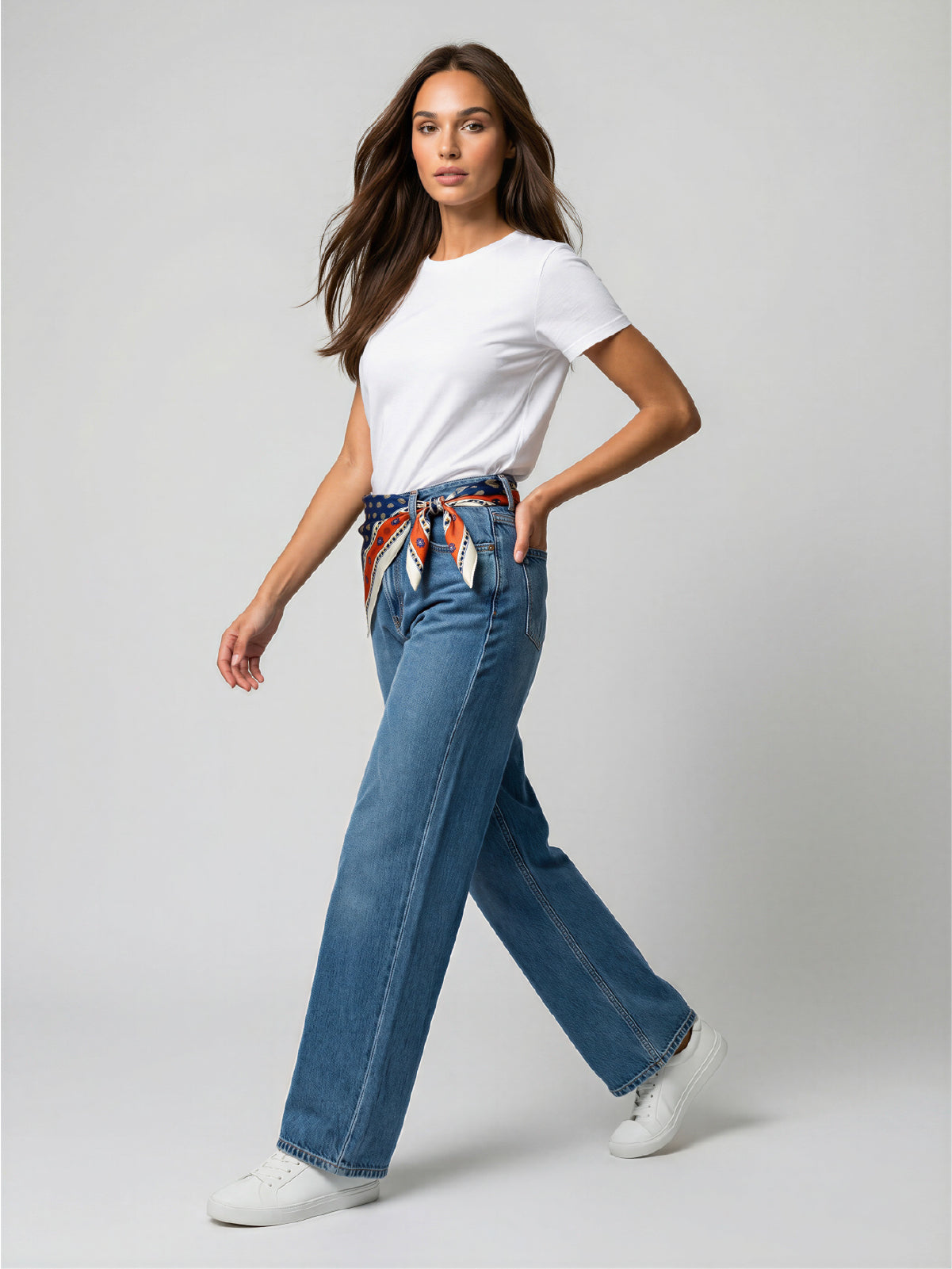 Jean Curved Strass – Azul Claro