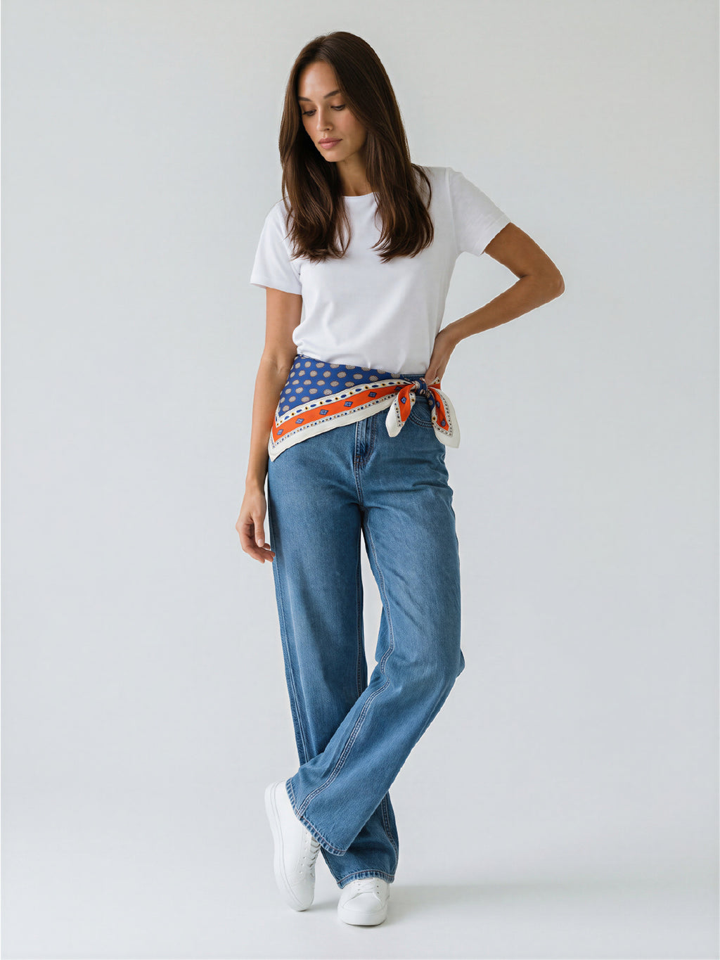 Jean Curved Strass – Azul Claro