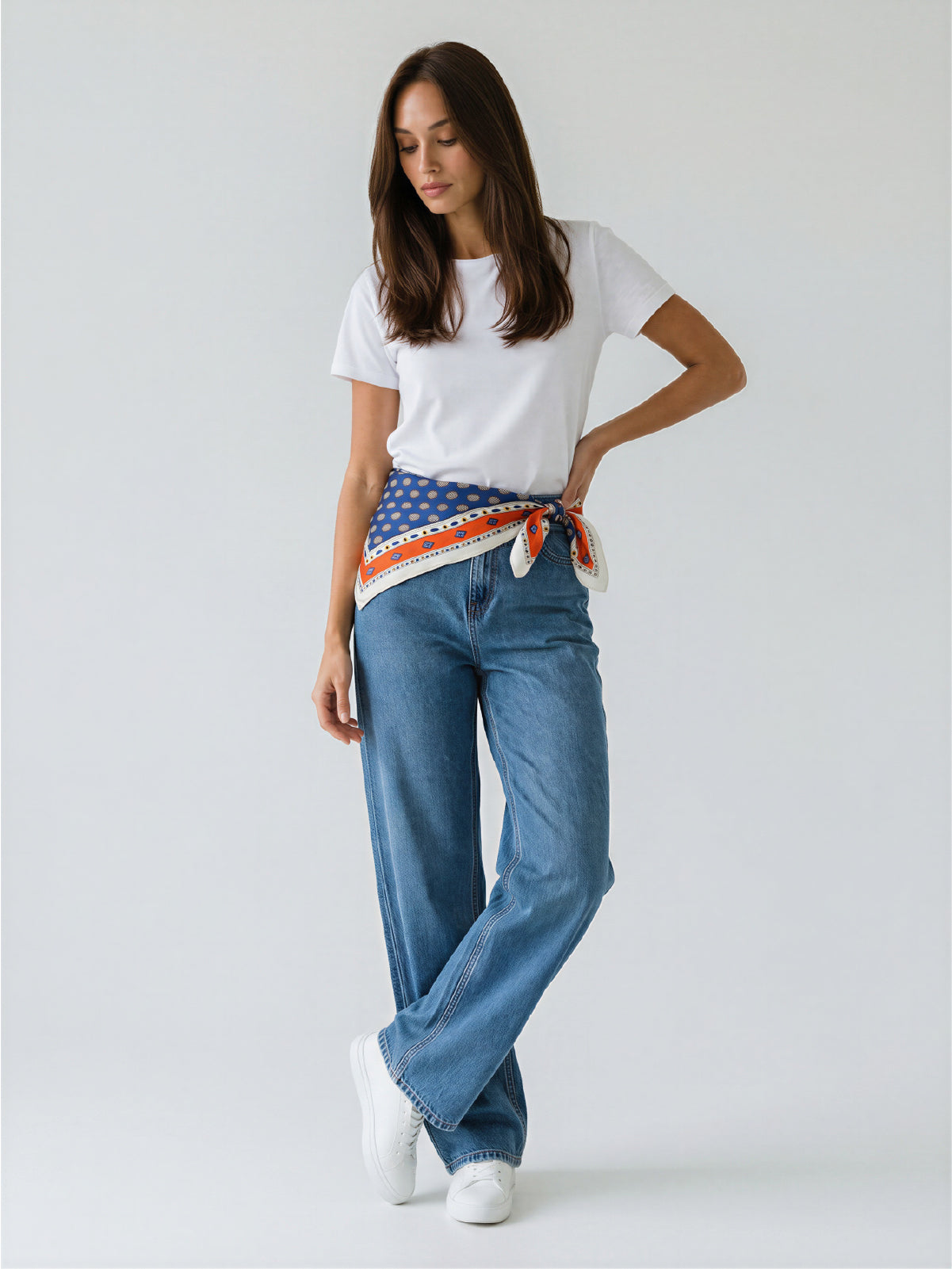 Jean Curved Strass – Azul Claro