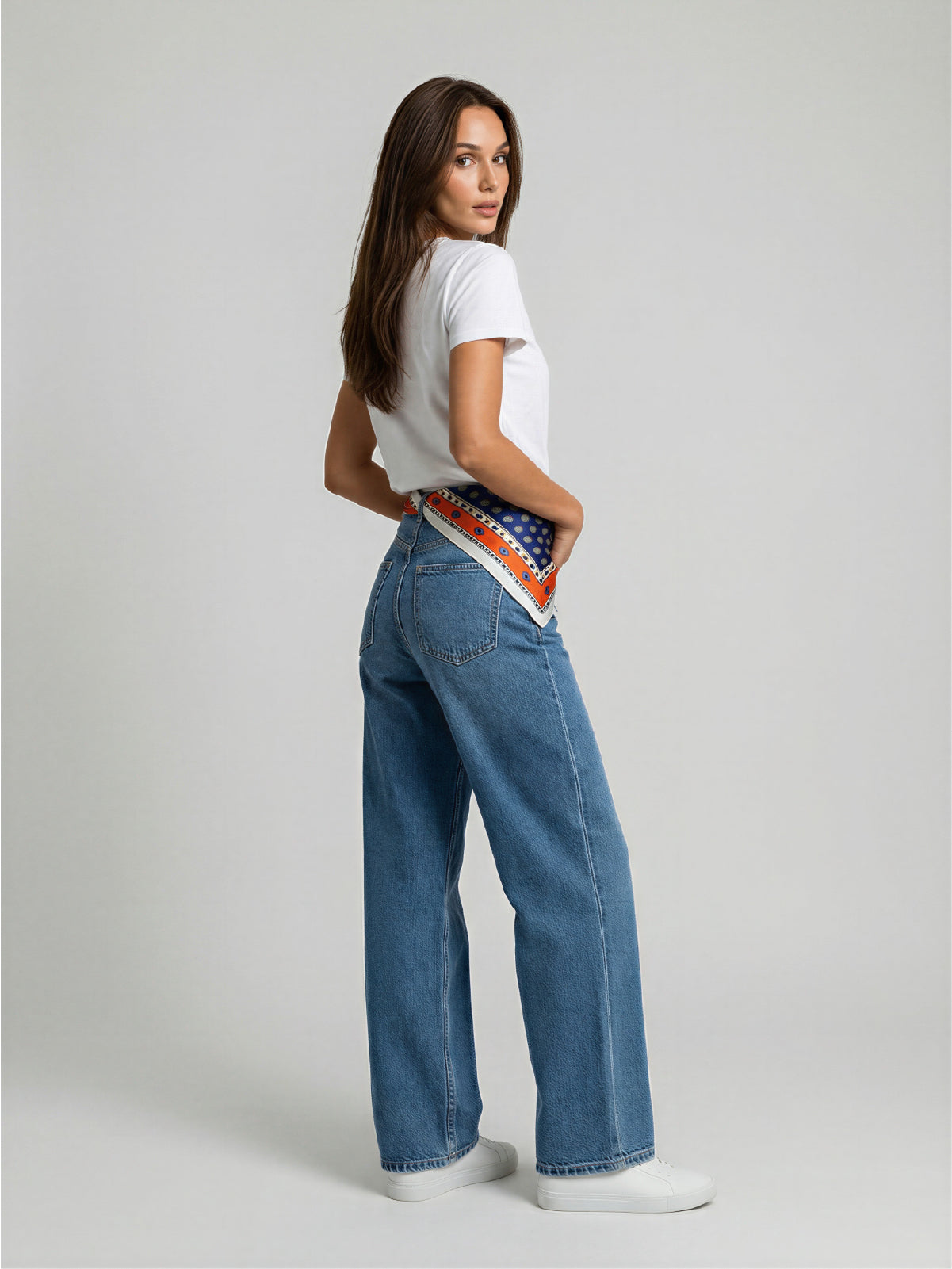 Jean Curved Strass – Azul Claro