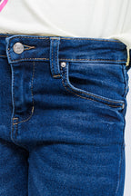 Jeans Skinny Fit de Niña con Deslavado y 5 Bolsillos