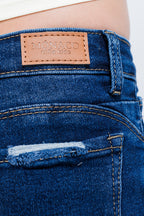 Jeans Skinny Fit de Niña con Deslavado y 5 Bolsillos