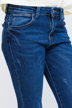 Jeans Skinny Fit de Niña con Deslavado y 5 Bolsillos