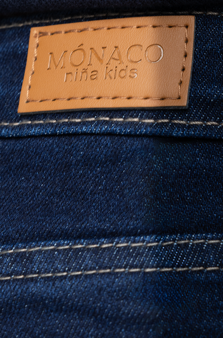 Jeans Skinny Fit de Niña Clásico Liso Oscuro