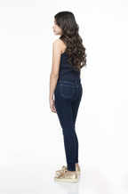 Jeans Skinny Fit de Niña Clásico Liso Oscuro