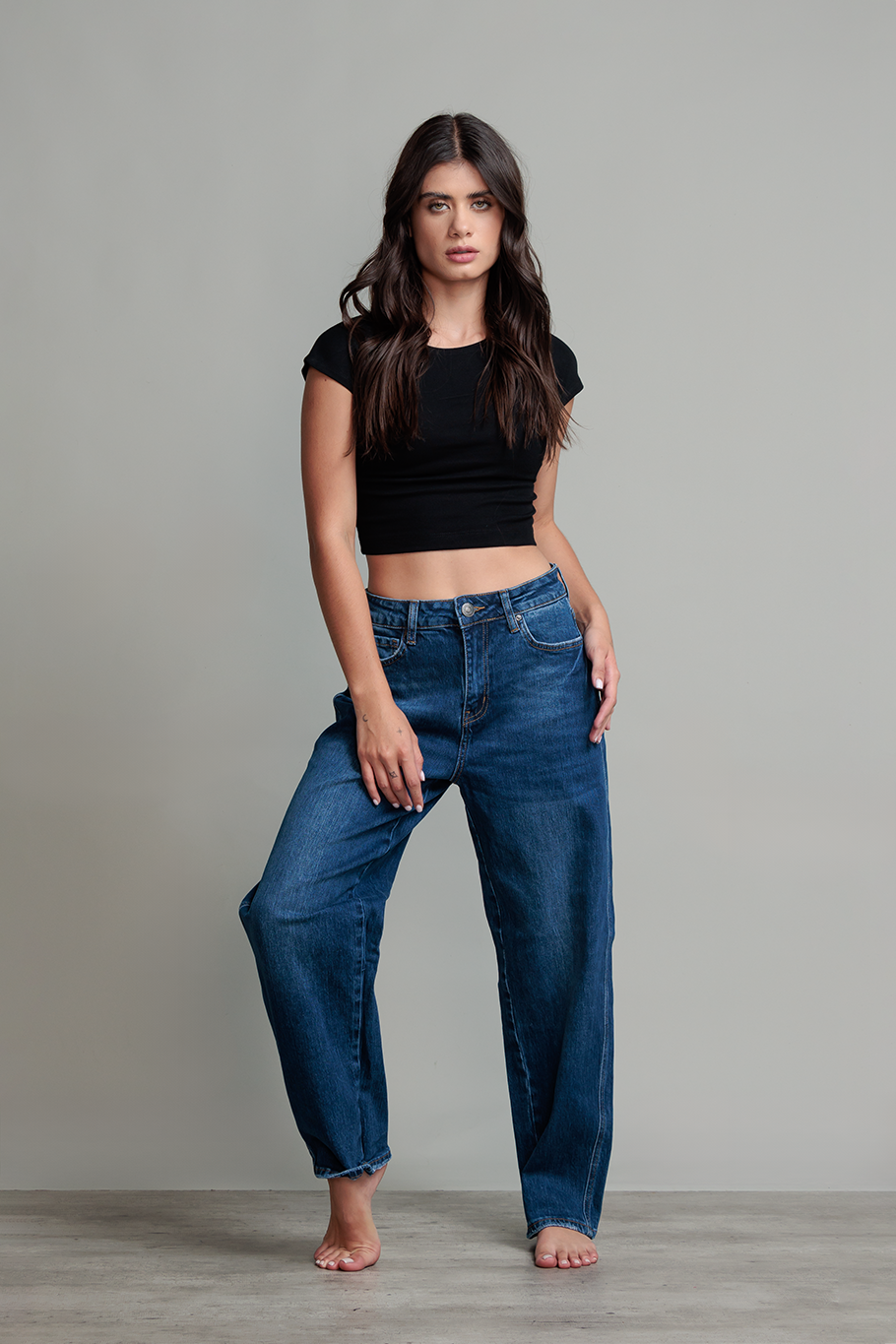 JEANS BARREL BLUE DENIM - BASICS