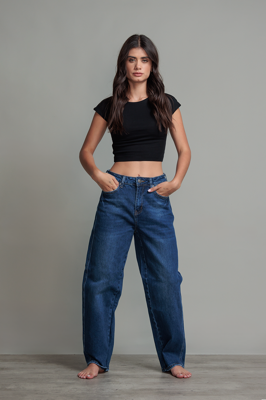 JEANS BARREL BLUE DENIM - BASICS