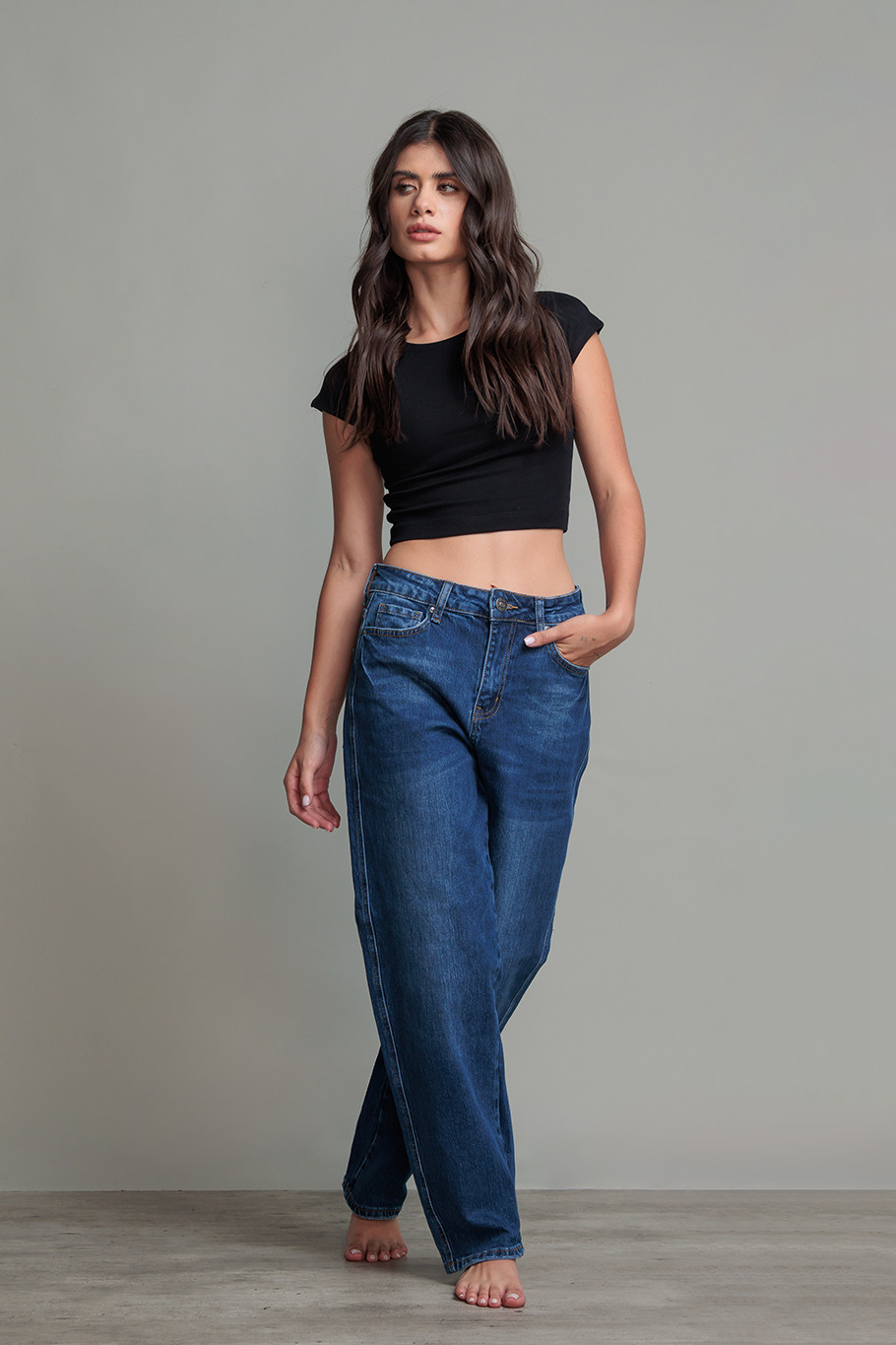 JEANS BARREL BLUE DENIM - BASICS