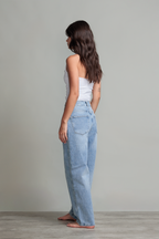 JEANS BARREL AZUL CLARO - BASICS
