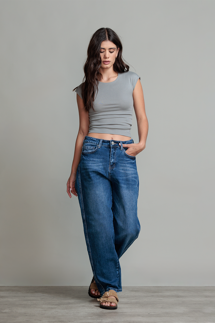 JEANS BARREL MID WAIST - BASICS