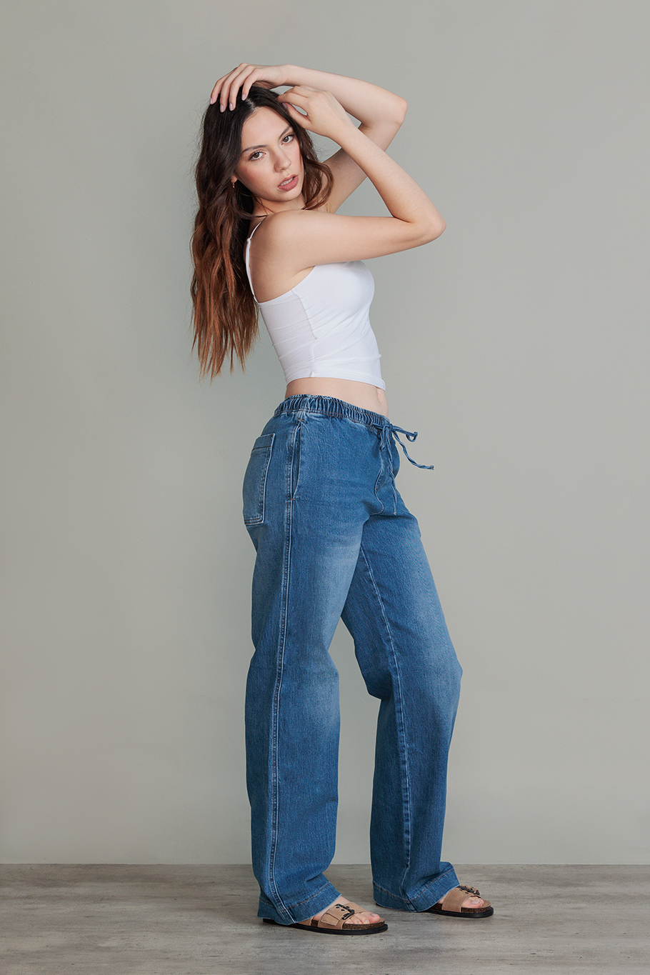 JOGGER DENIM MEDIUM WIDE LEG - ESSENTIAL