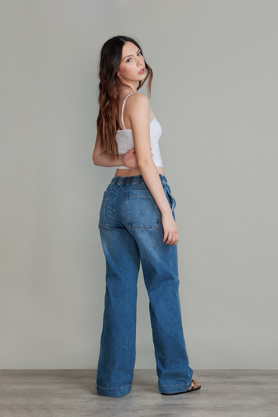 JOGGER DENIM MEDIUM WIDE LEG - ESSENTIAL