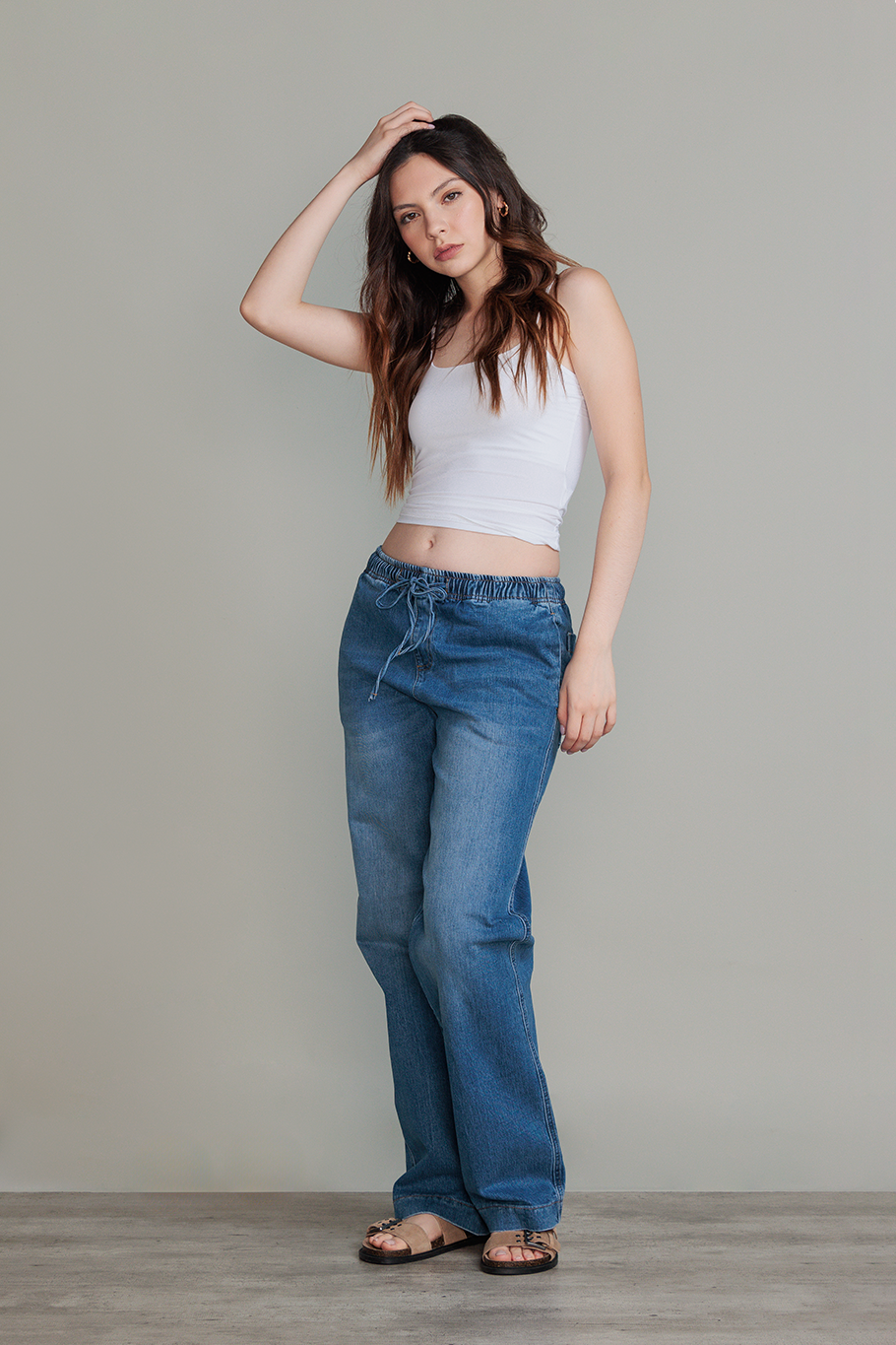 JOGGER DENIM MEDIUM WIDE LEG - ESSENTIAL