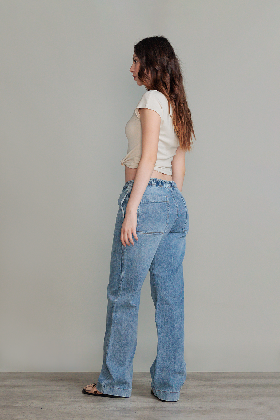 JOGGER DENIM ICE WIDE LEG - ESSENTIAL