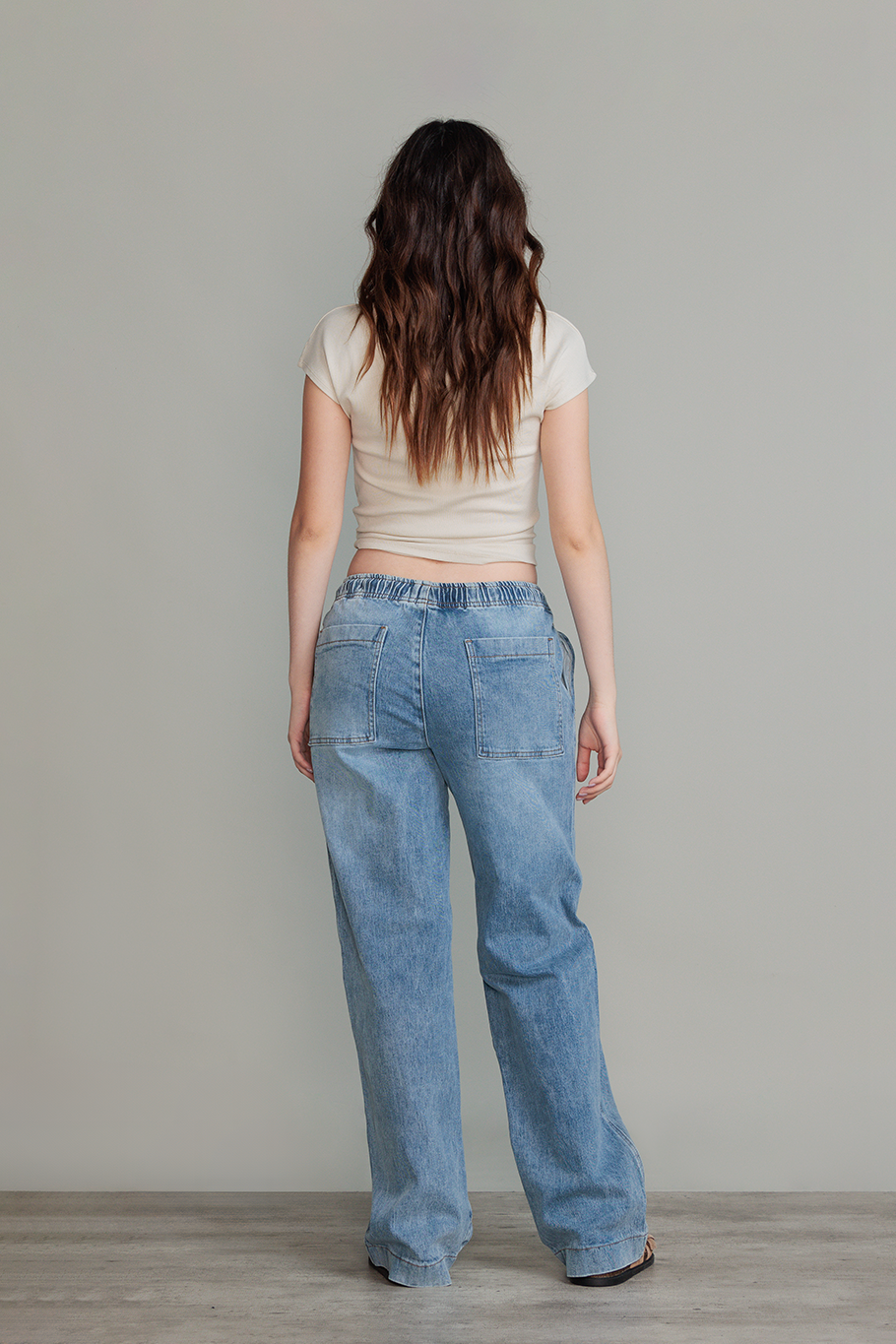 JOGGER DENIM ICE WIDE LEG - ESSENTIAL