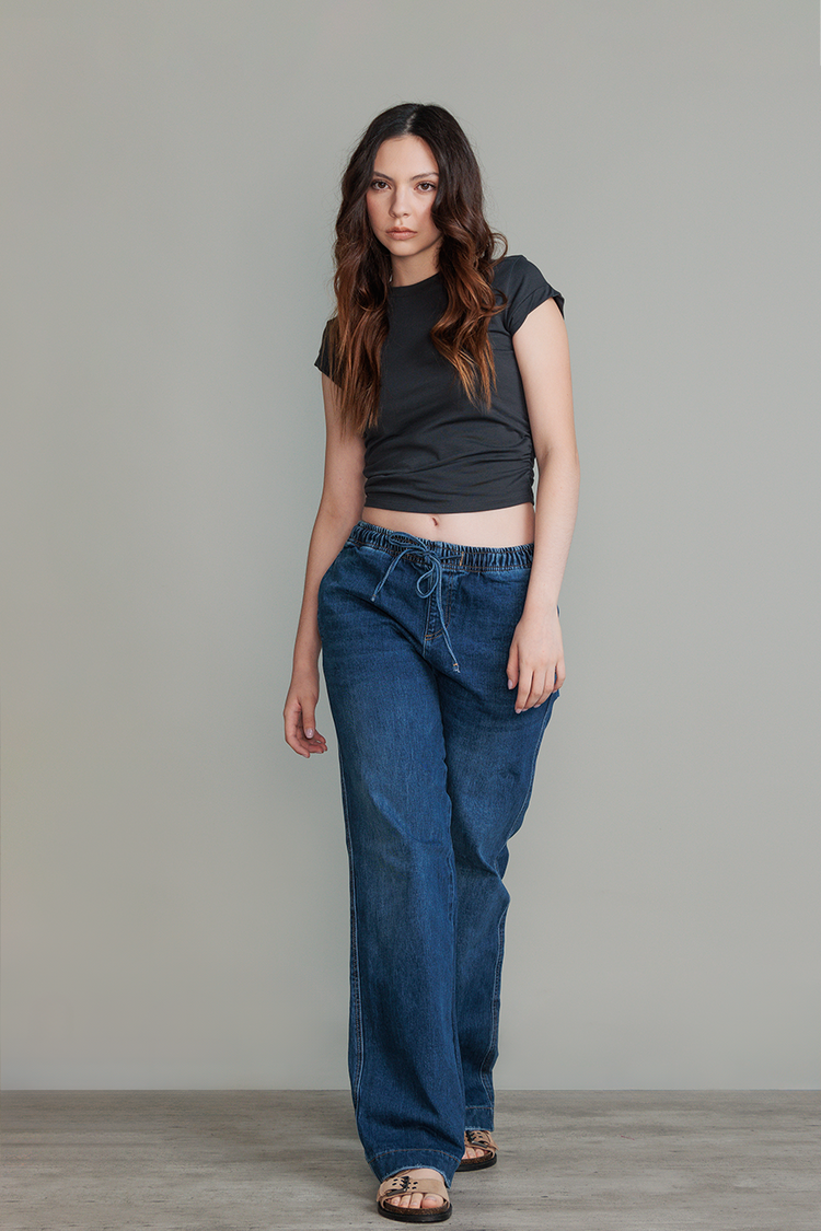 JOGGER DENIM WIDE LEG - ESSENTIAL