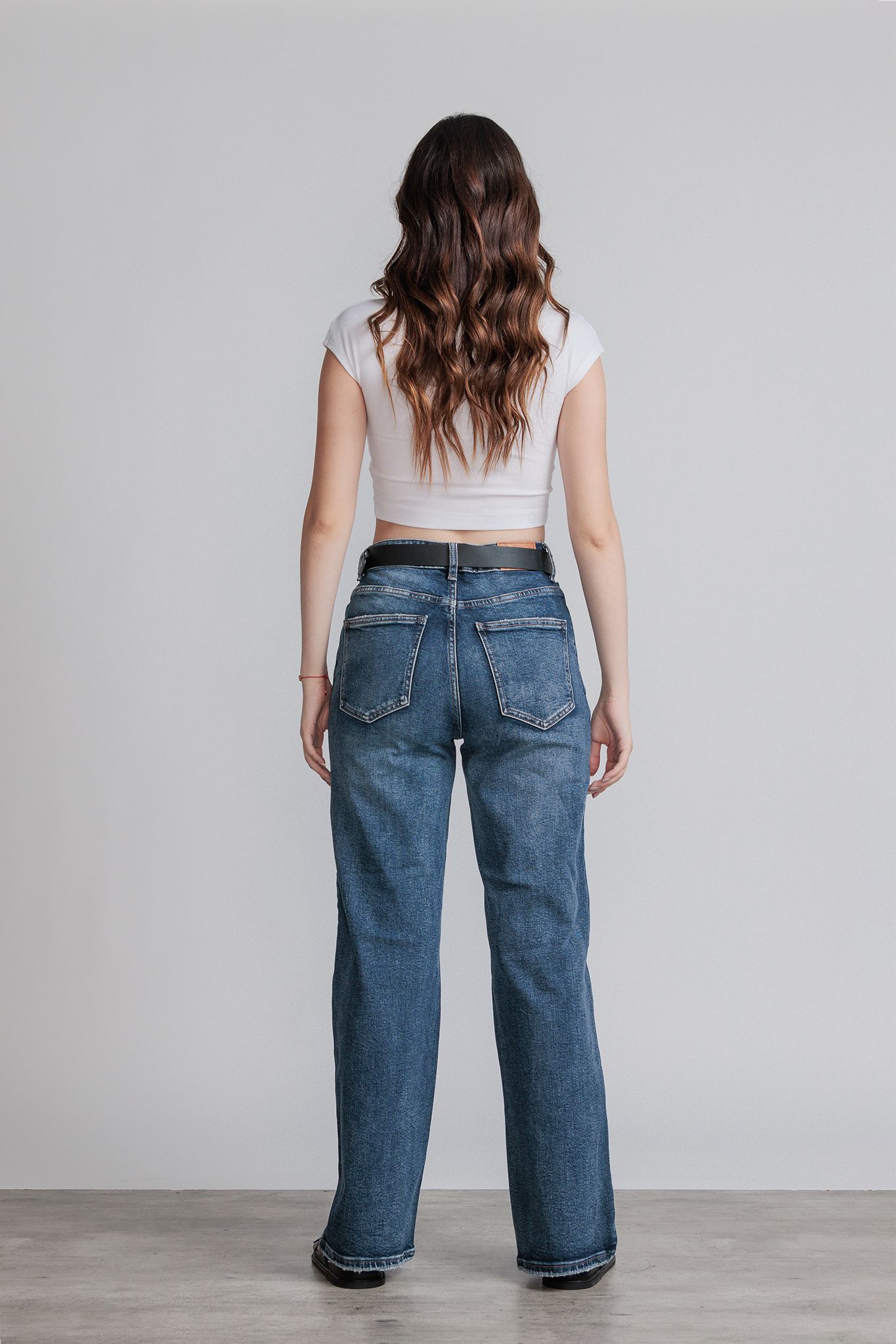 JEANS WIDE LEG FULL LENGTH - AZUL MEDIO
