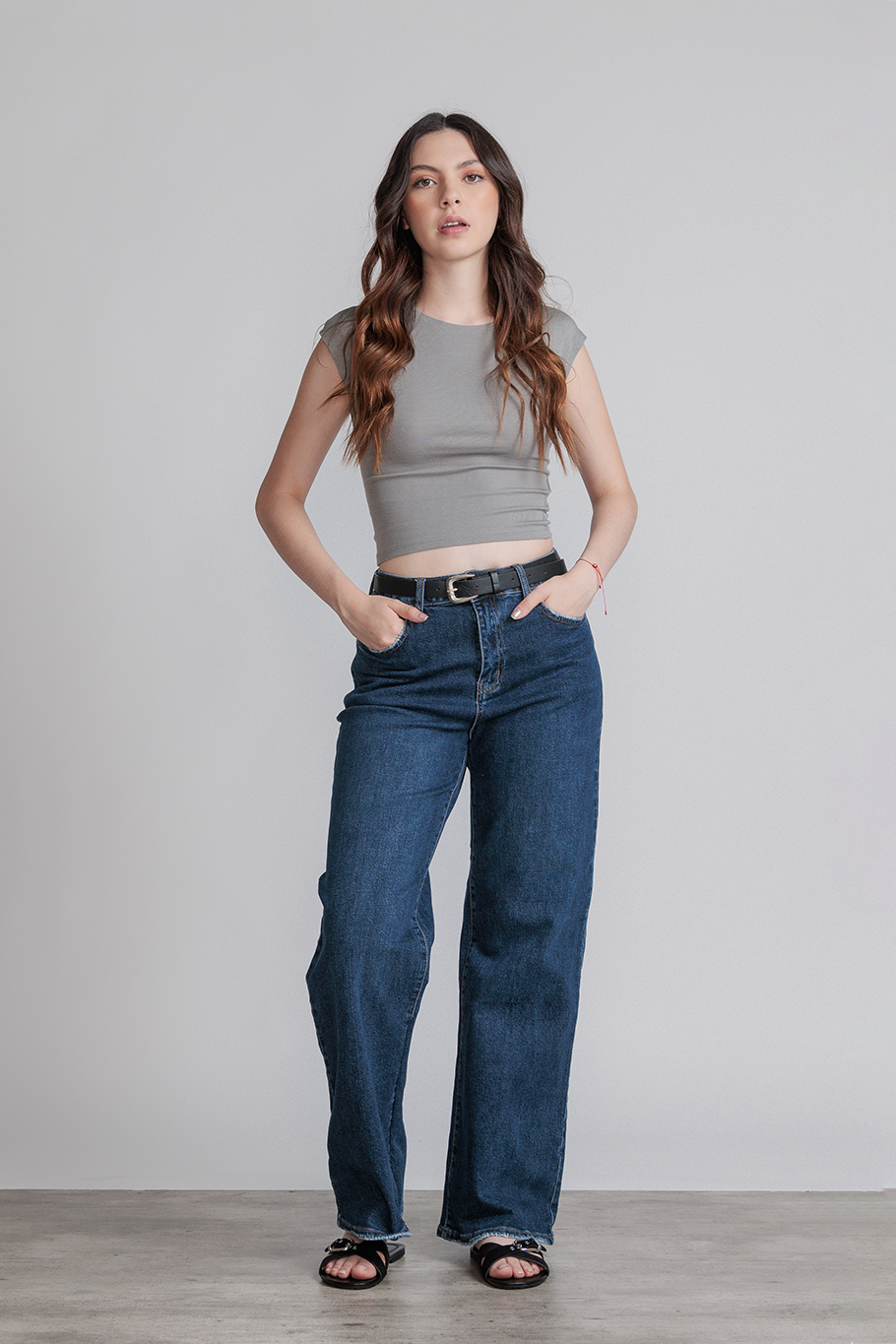 JEANS WIDE LEG FULL LENGTH - DENIM