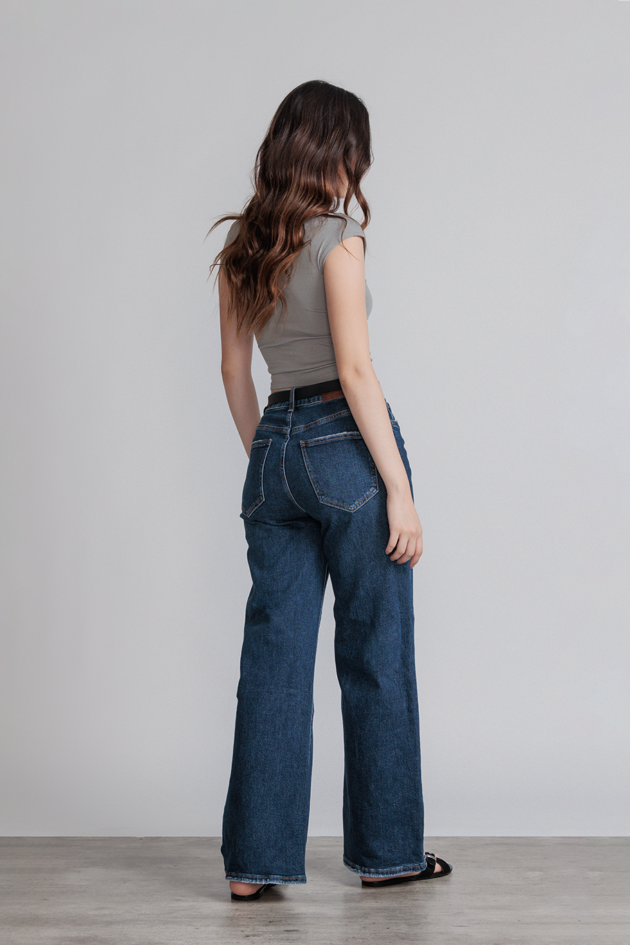JEANS WIDE LEG FULL LENGTH - DENIM