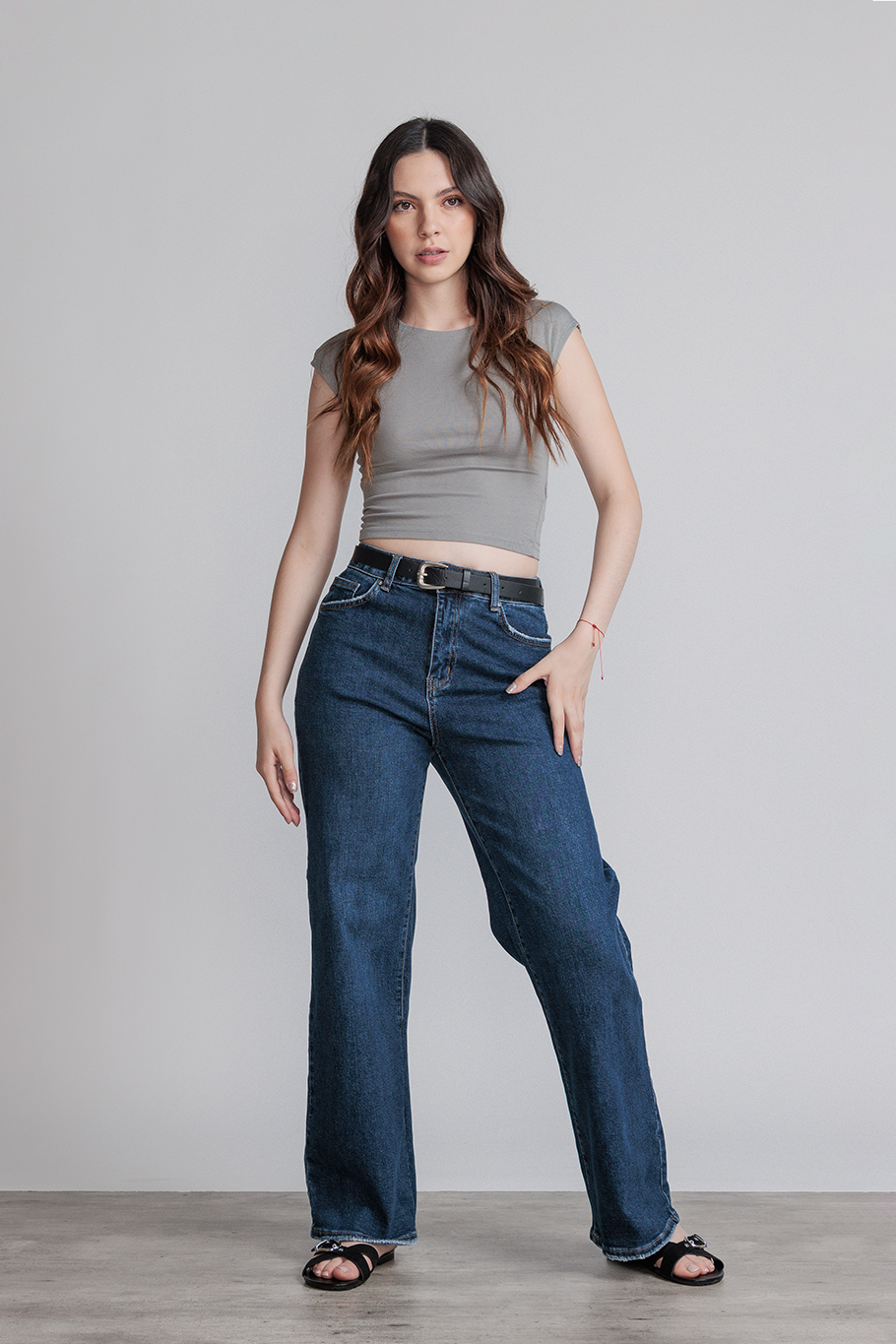 JEANS WIDE LEG FULL LENGTH - DENIM