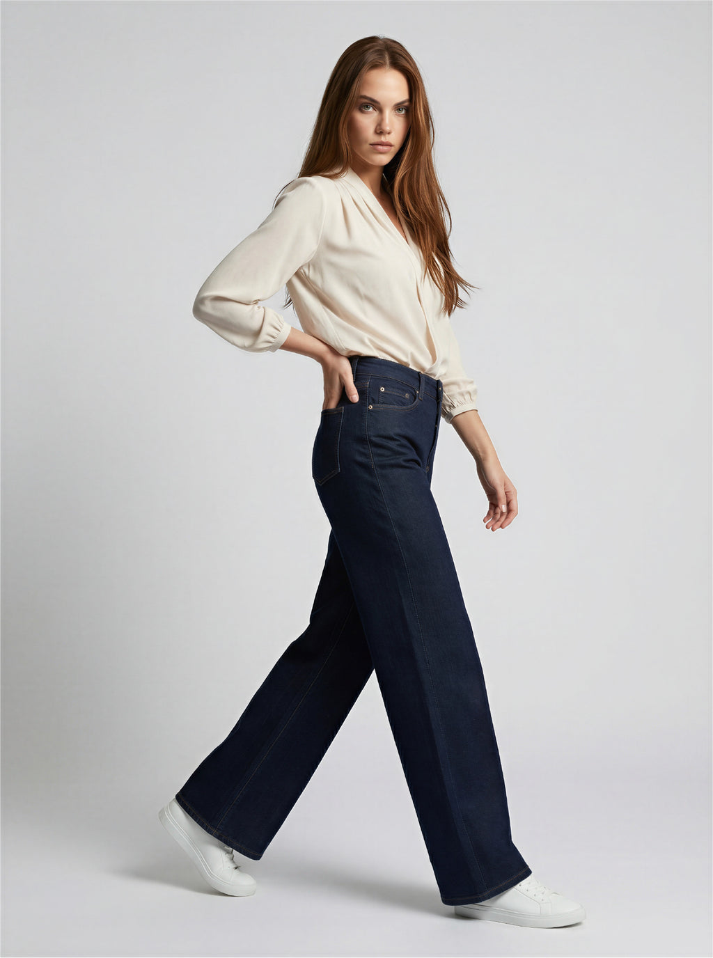 JEAN WIDE LEG - DARK BLUE